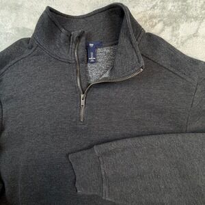 Gap Quarter Zip Pullover Mens Large Charcoal Gray 1/4 Zip Fleece Sweater